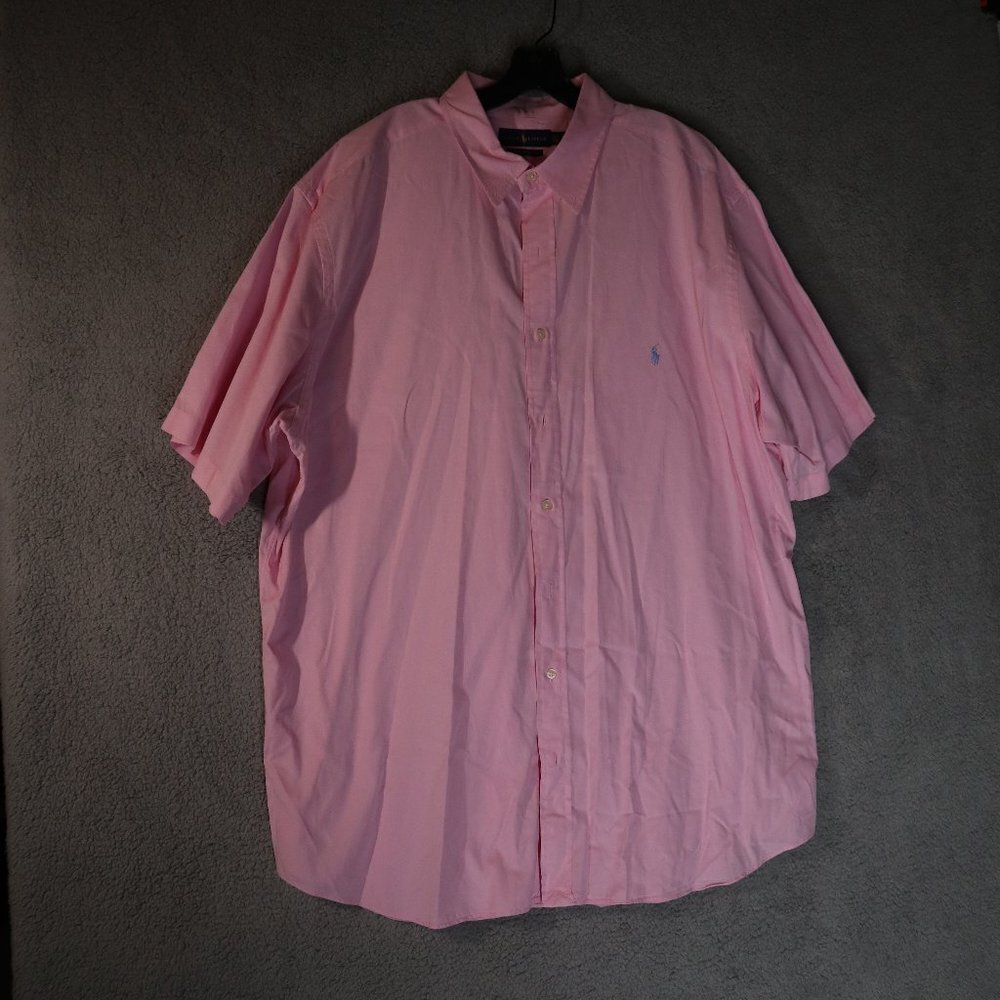 Men's Feather Weight Twill Pink Polo Size 2XLT / 2TGL
